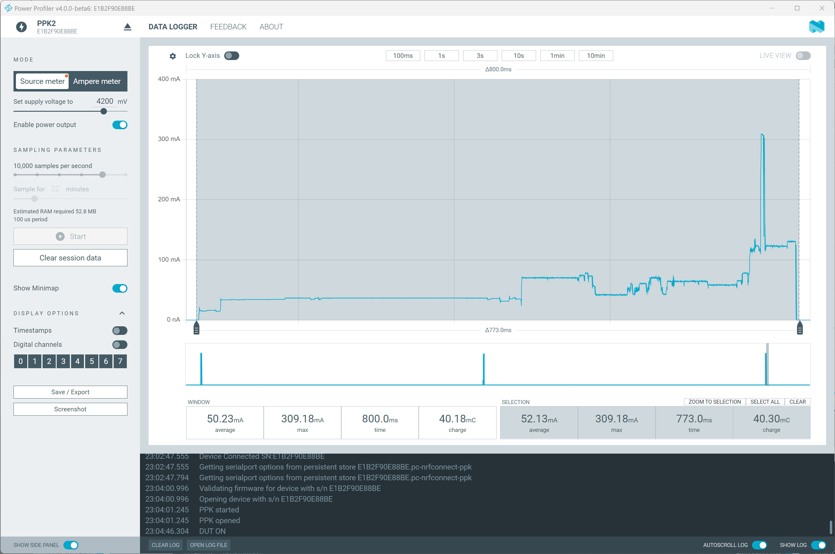 Power Profiler-Kit II Messung