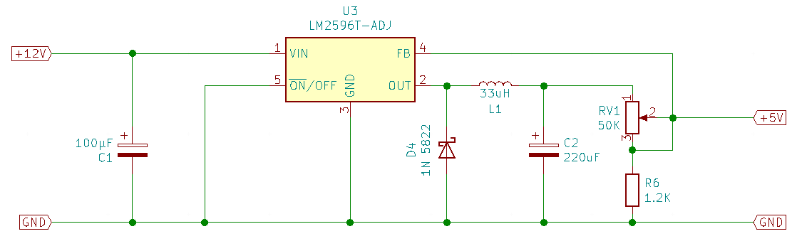 LM2596T-ADJ Step-down Converter