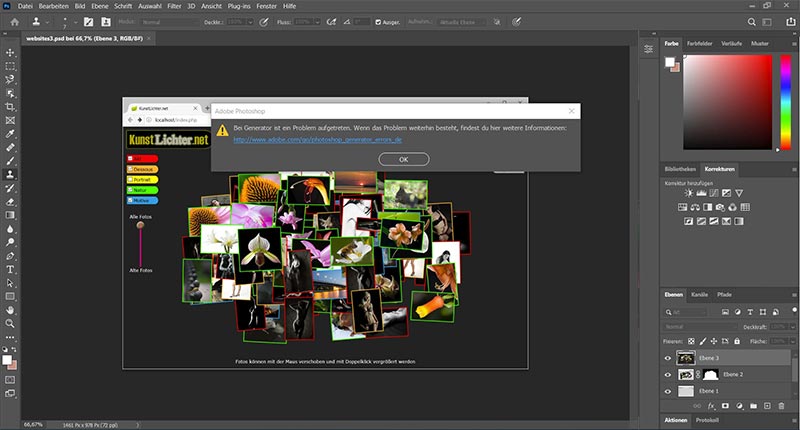 Photoshop Fehlermeldung