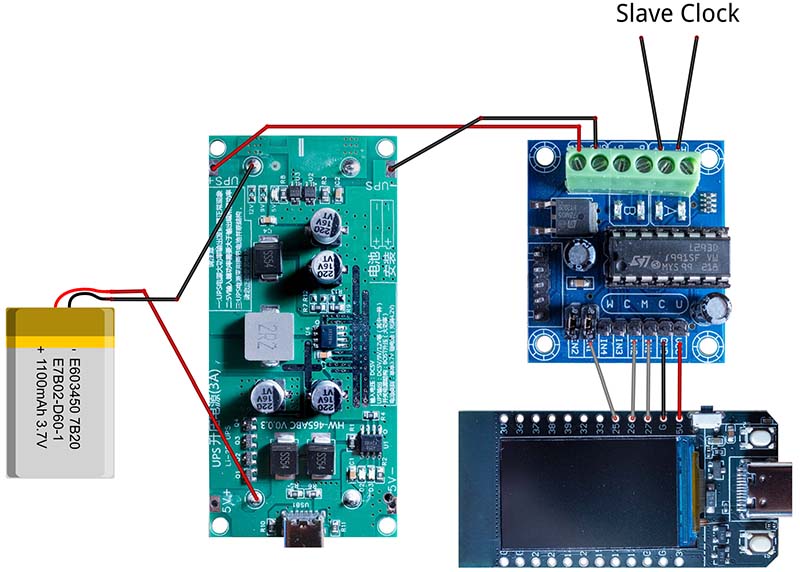 Prototyp Nebenuhr Steuerung Verdrahtung